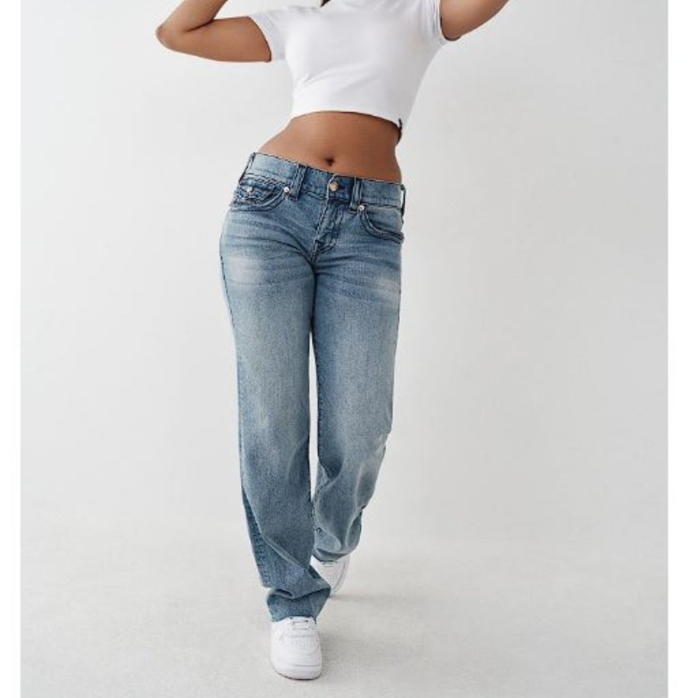 TRUE RELIGION Women's Ricki Relaxed Straight Jean Size 26 in Sun Blazed